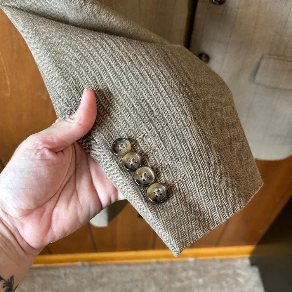 Ralph by Ralph Lauren Mens Blazer Tan Two Button‎ Classic Fit Business  Preppy